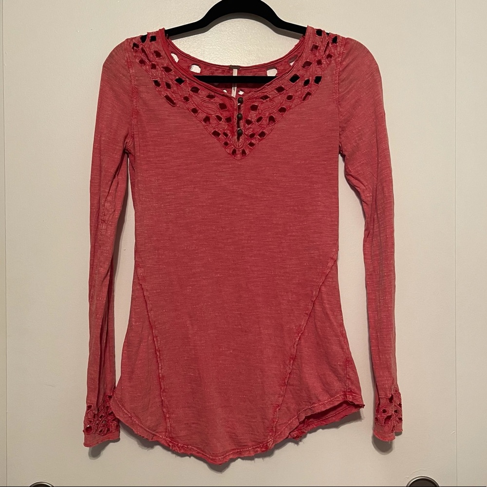 S Free People Cut Out long sleeve top